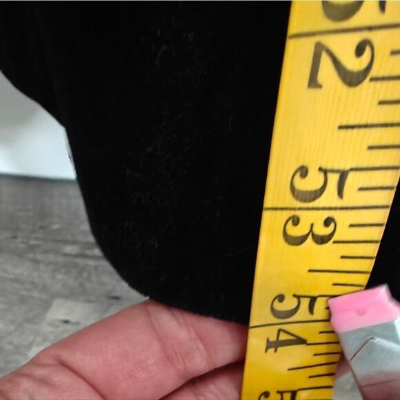 Vintage Gothic Style Velvet Velour Women's Black Trench Coat Size S - Picture 14 of 15